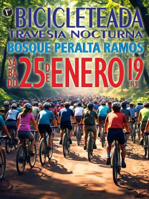 01 - Primer BICICLETEADA Bosque mil ciclistas con texto